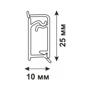 Кухонный плинтус для столешниц Rico Technical алюминиевый прямоугольный (25х10 мм)