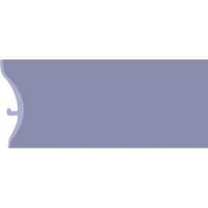 Каннелюрный трехсоставной плинтус для линолеума синий