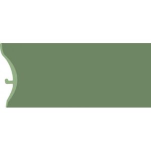Каннелюрный трехсоставной плинтус для линолеума зелёный